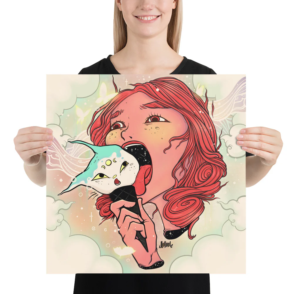 Cat Ice Cream, Matte Art Print Poster - Image 6