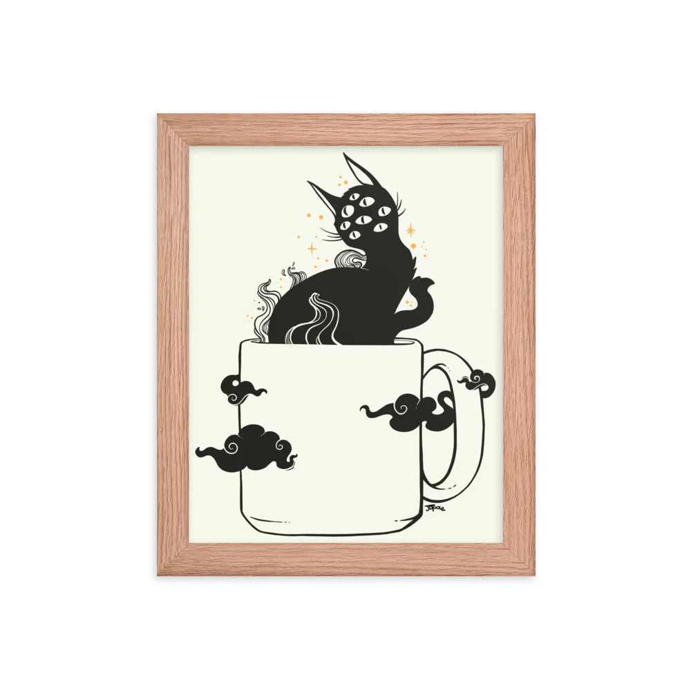 Cat In Coffee Cup, Framed Art Print - Image 3