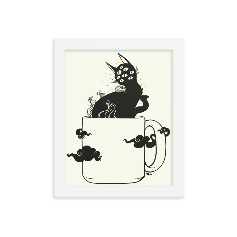 Cat In Coffee Cup, Framed Art Print - Image 5