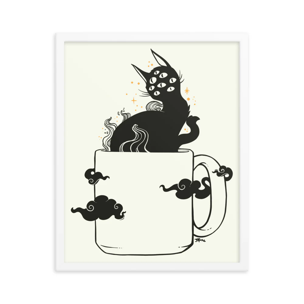 Cat In Coffee Cup, Framed Art Print - Image 6