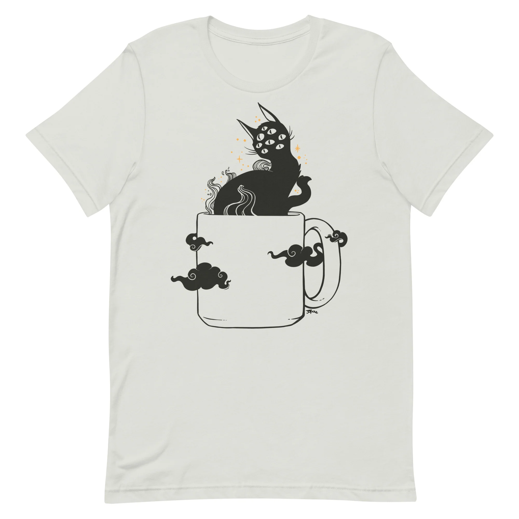 Cat In Coffee Cup, Unisex T-Shirt - Image 2