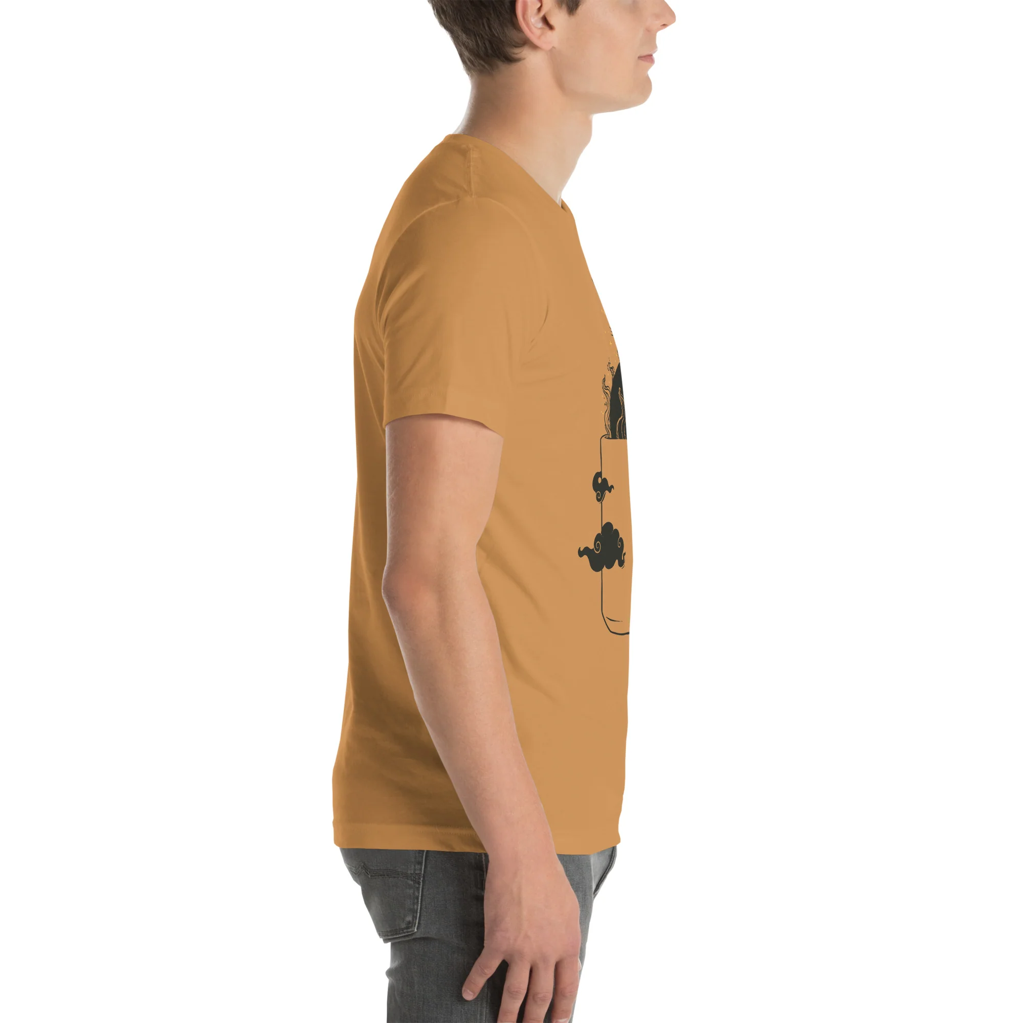 Cat In Coffee Cup, Unisex T-Shirt - Image 4