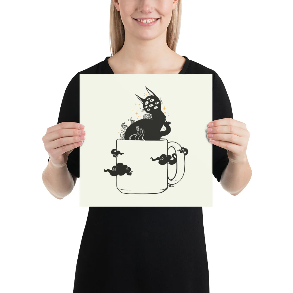 Cat In Coffee Mug, Matte Art Print Poster - Image 4