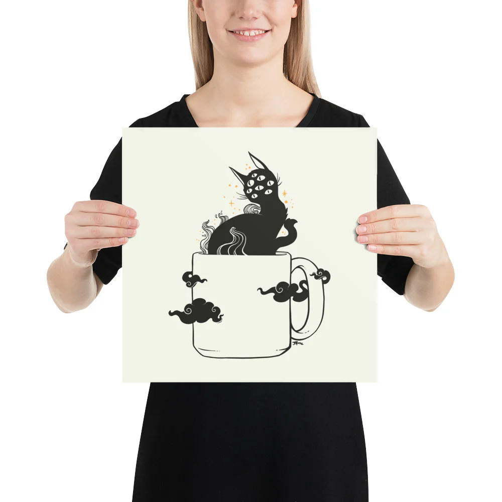 Cat In Coffee Mug, Matte Art Print Poster - Image 5