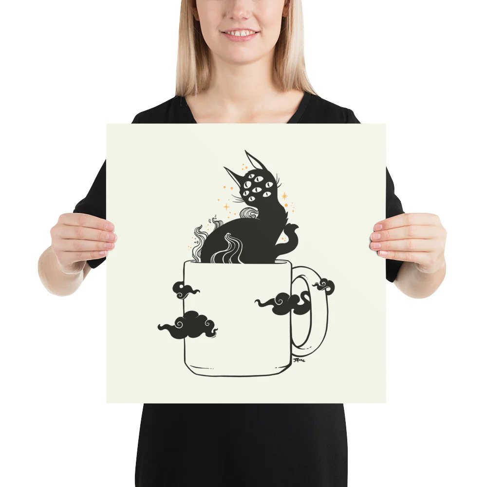 Cat In Coffee Mug, Matte Art Print Poster - Image 6