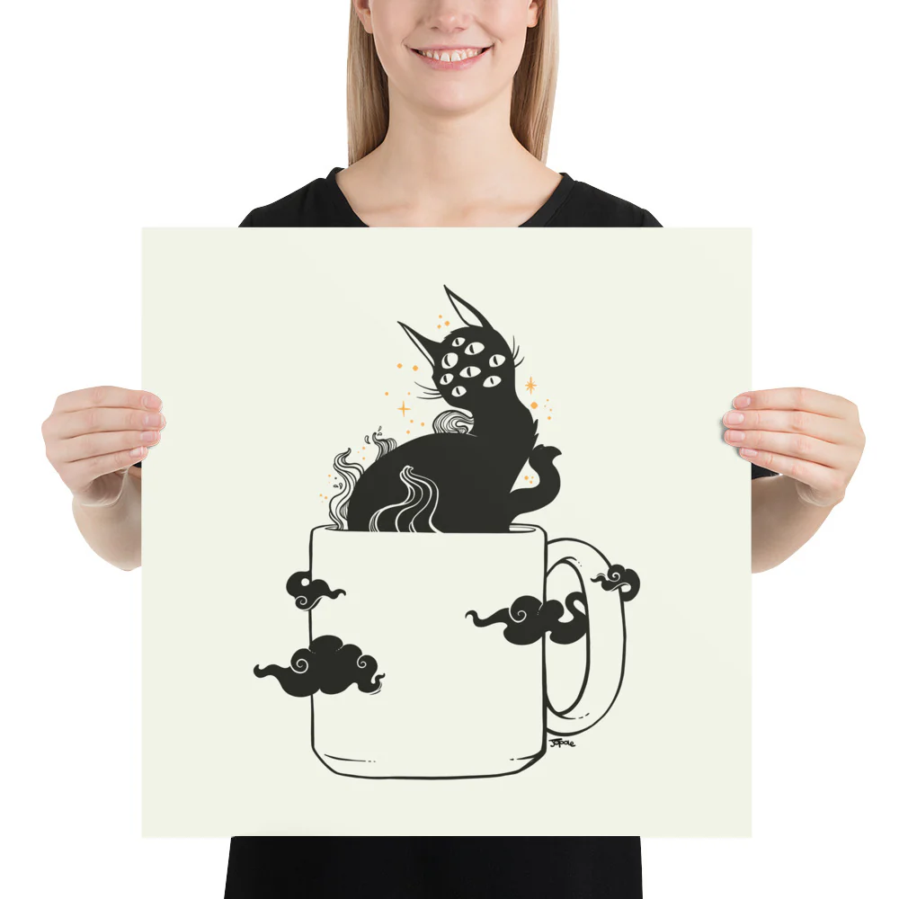 Cat In Coffee Mug, Matte Art Print Poster - Image 7