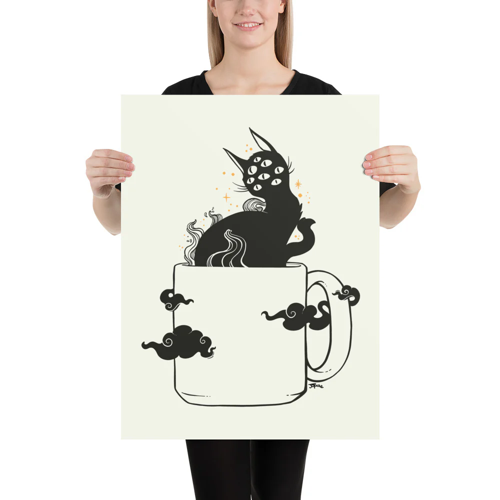Cat In Coffee Mug, Matte Art Print Poster - Image 8