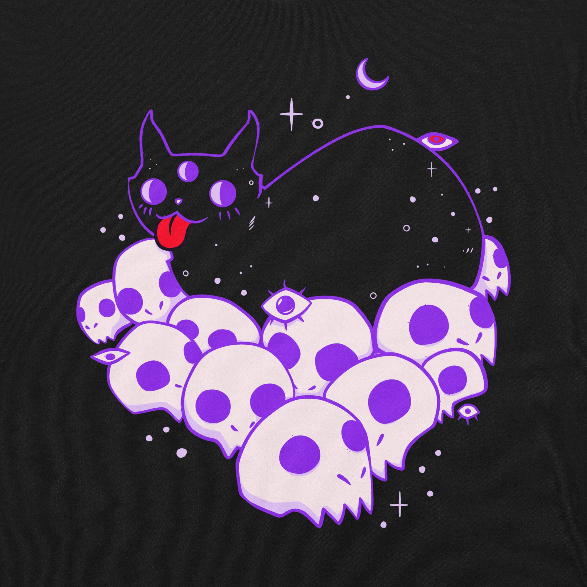 Cat On Skulls, Unisex T-Shirt - Image 2