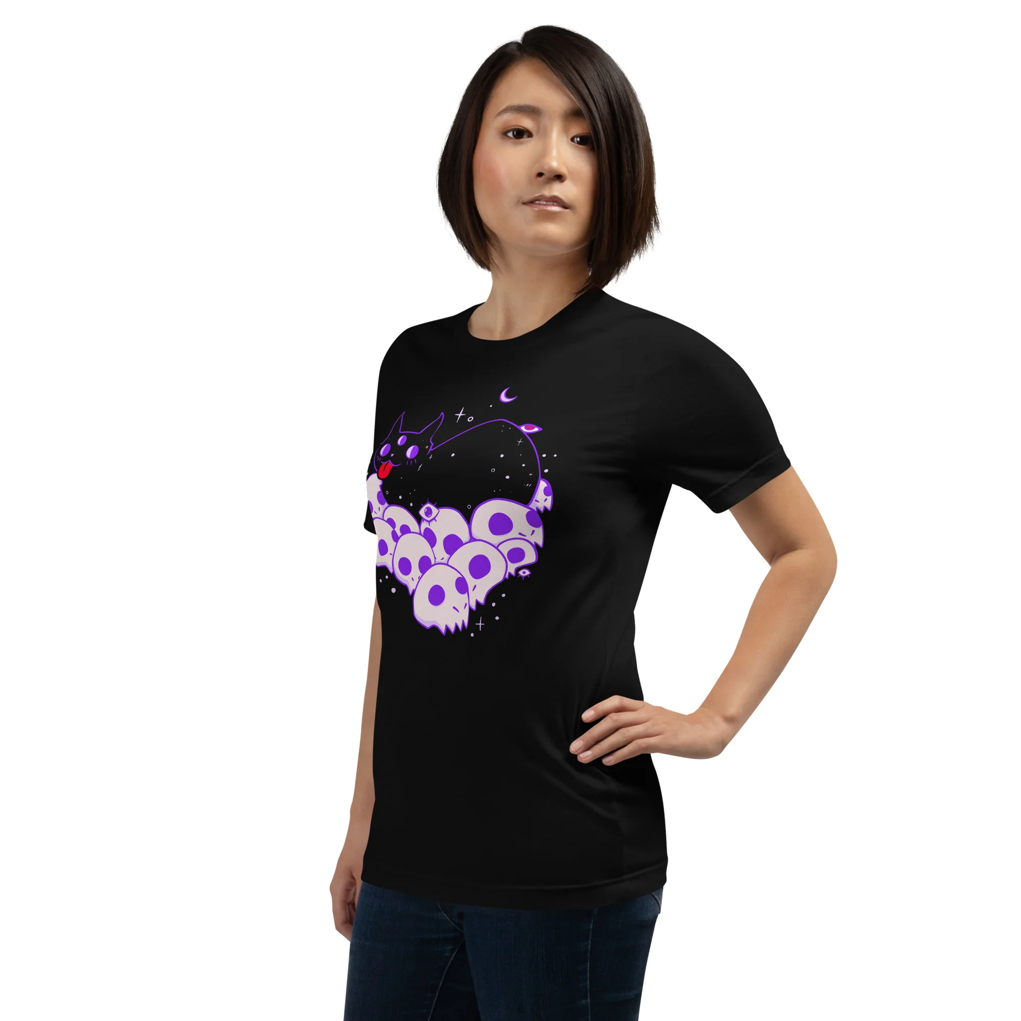 Cat On Skulls, Unisex T-Shirt - Image 3