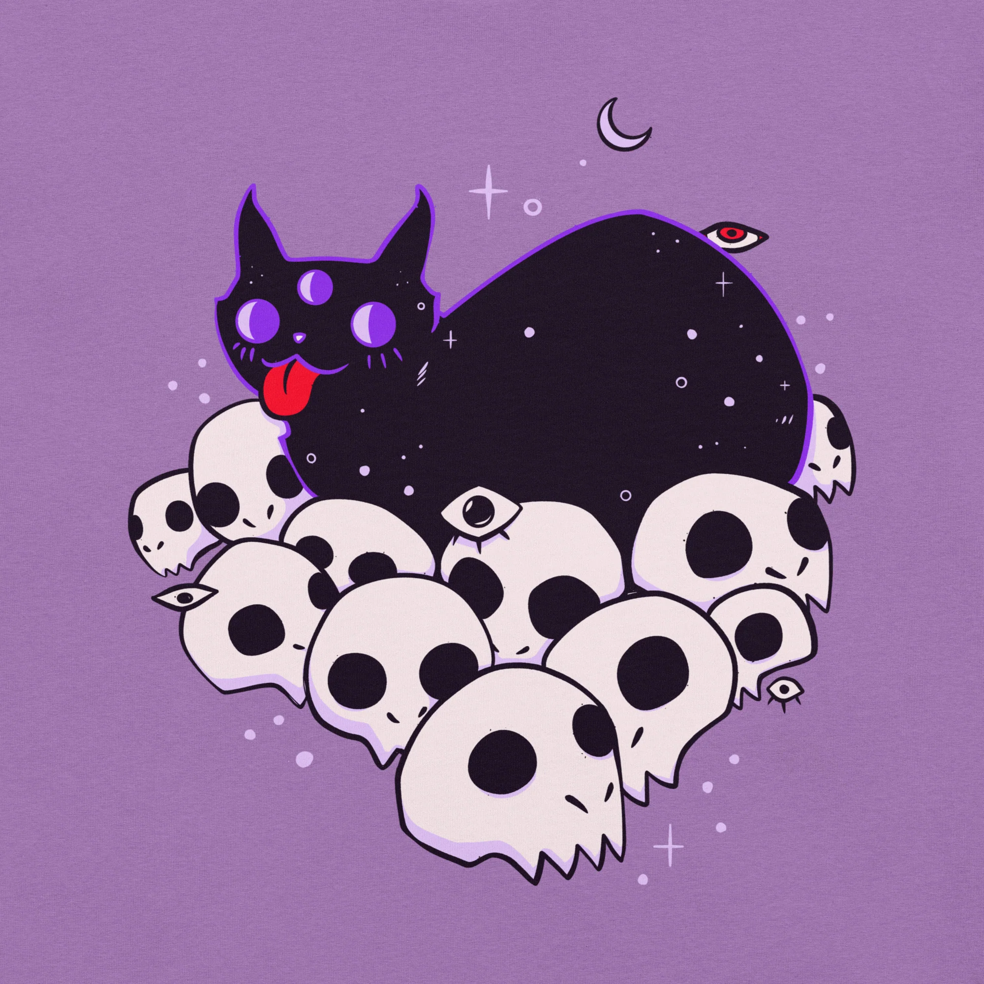 Cat On Skulls, Unisex T-Shirt - Image 2