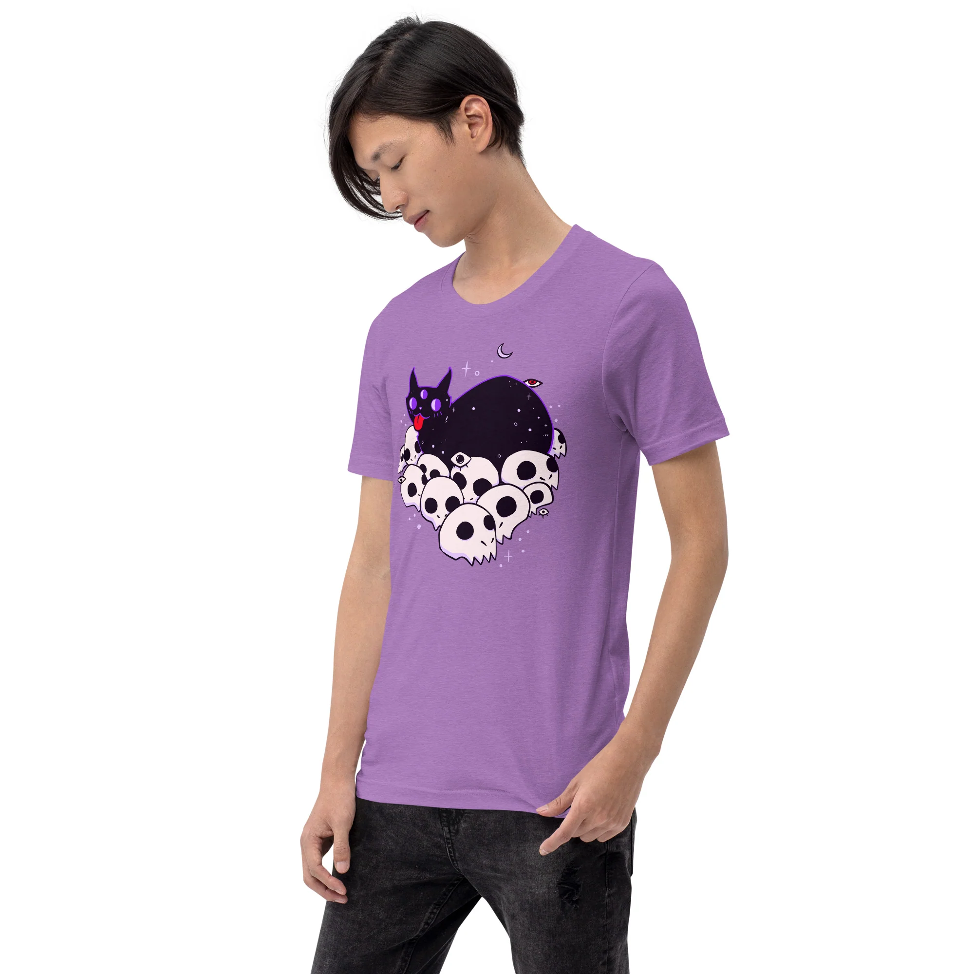 Cat On Skulls, Unisex T-Shirt - Image 4