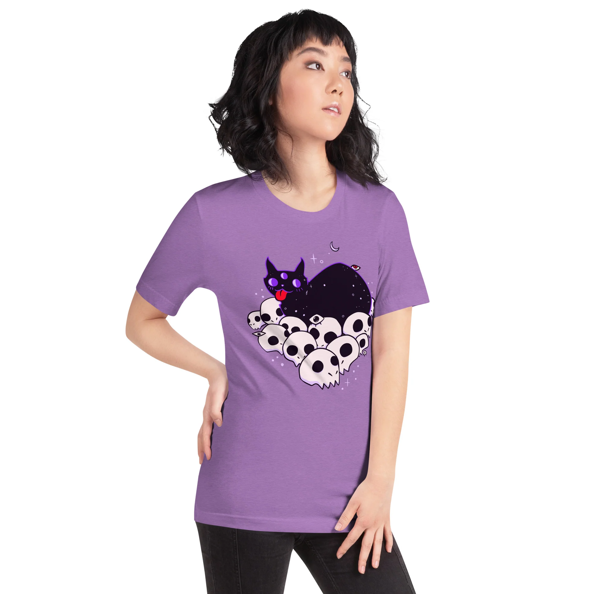 Cat On Skulls, Unisex T-Shirt - Image 5