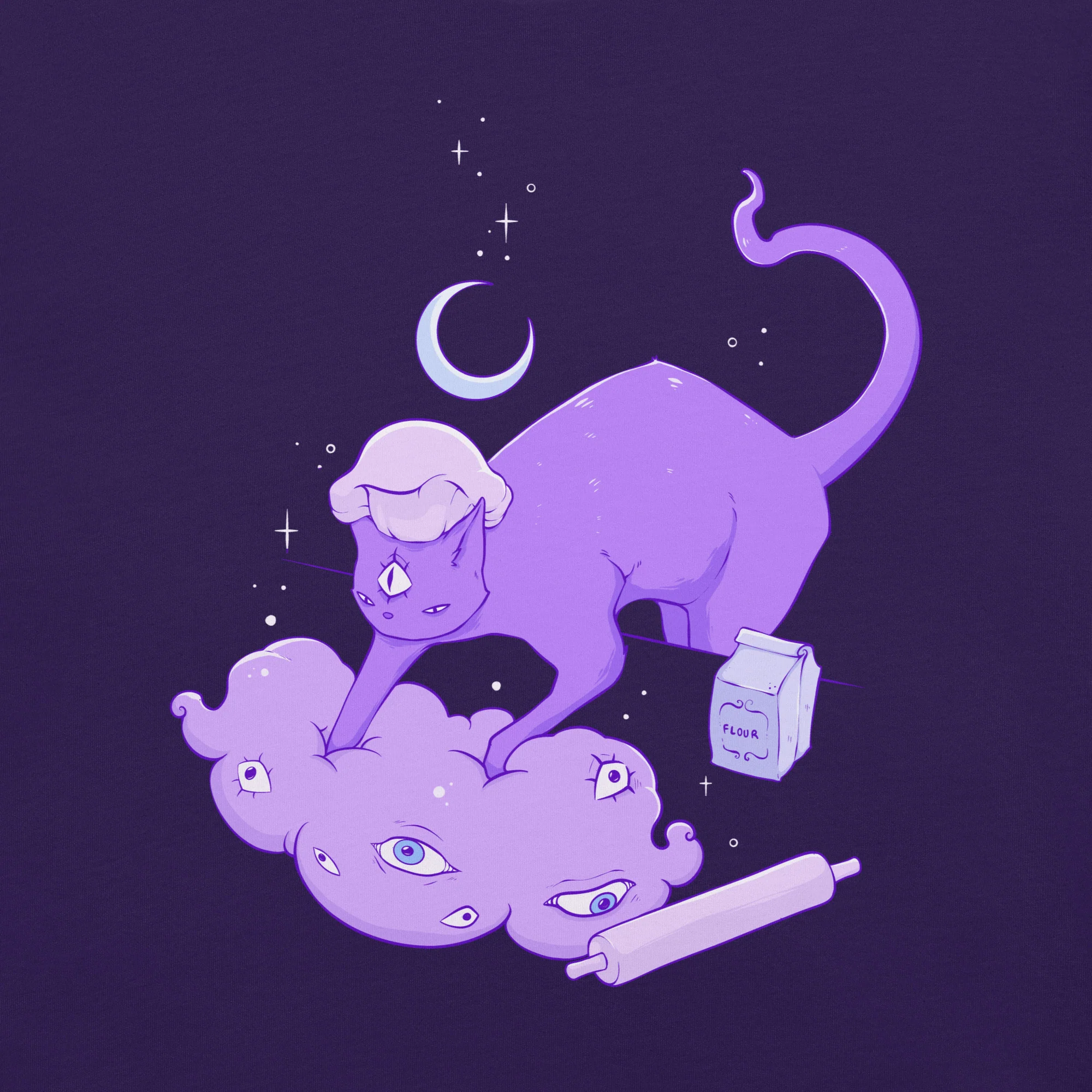 Cat Making Biscuits, Unisex T-Shirt - Image 2