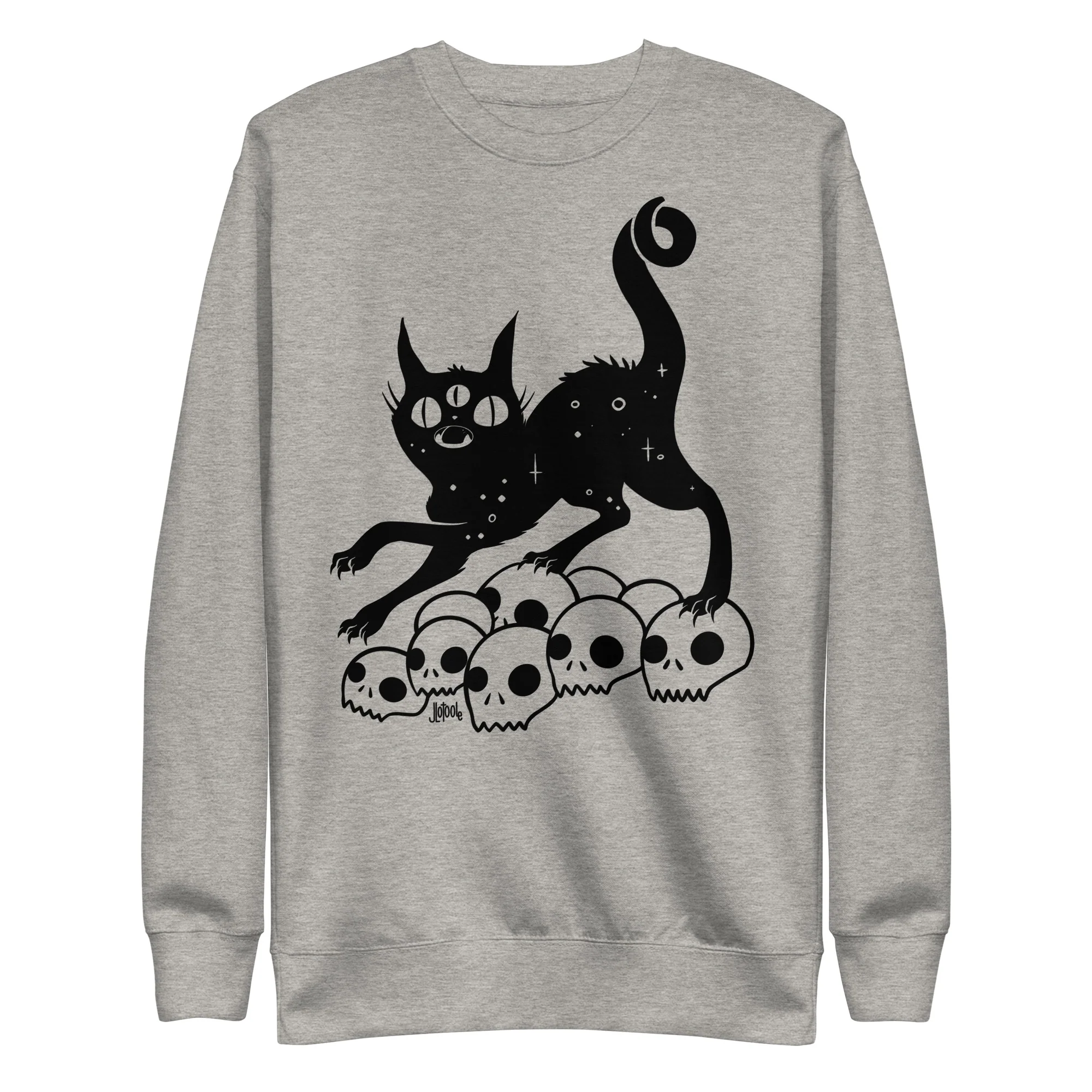 Cat On Skulls, Premium Unisex Sweatshirt