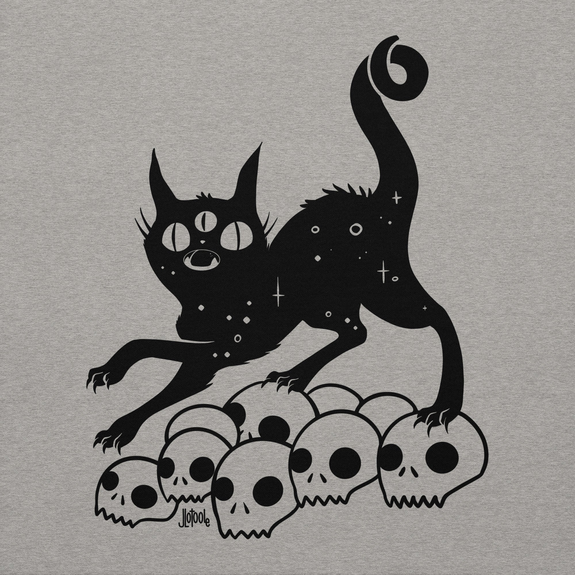 Cat On Skulls, Premium Unisex Sweatshirt - Image 6