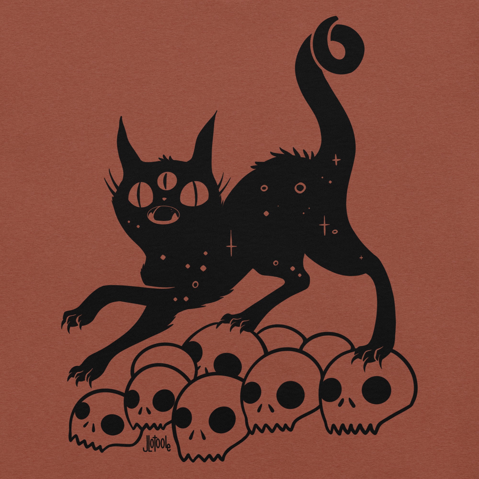 Cat On Skulls, Unisex T-Shirt - Image 2