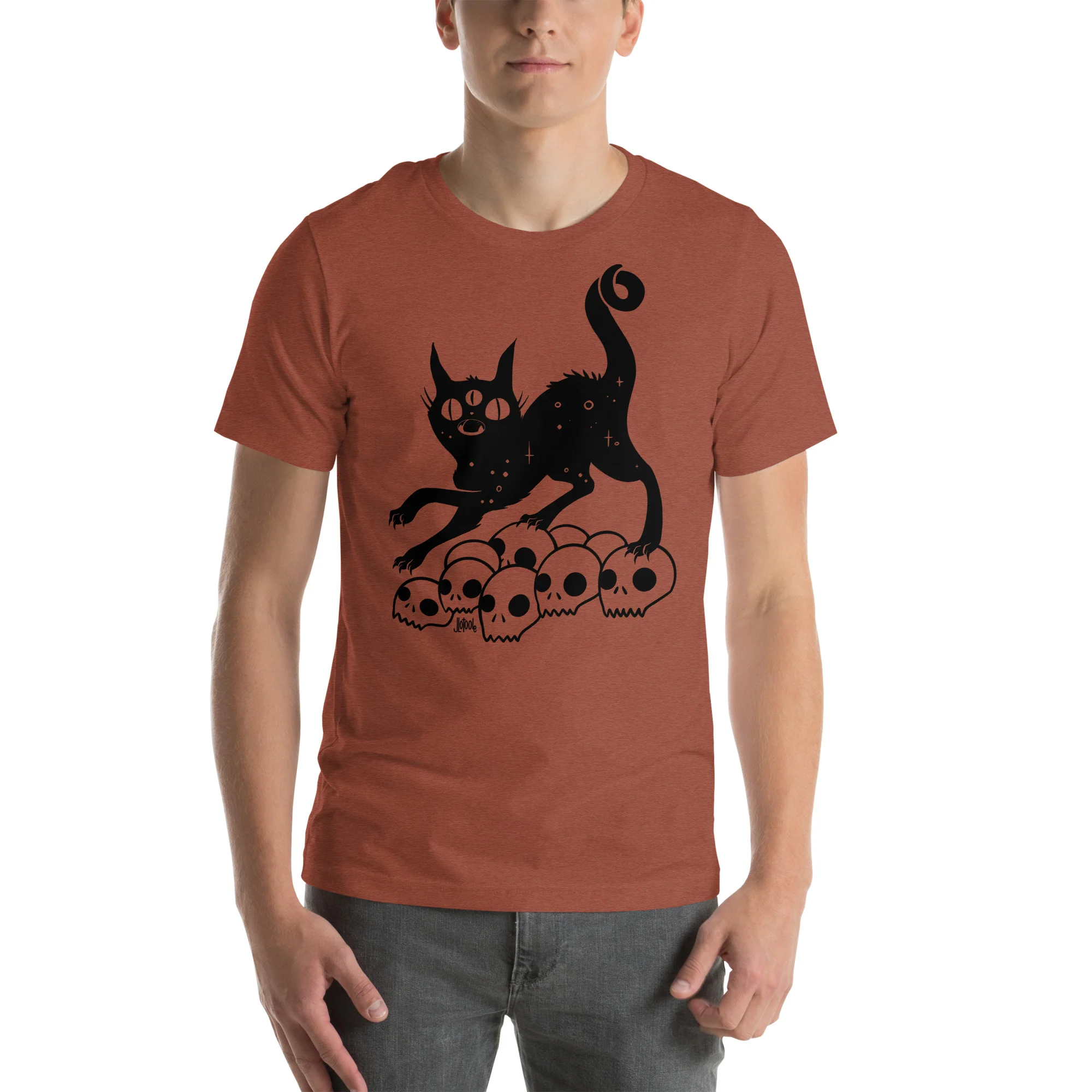Cat On Skulls, Unisex T-Shirt - Image 3