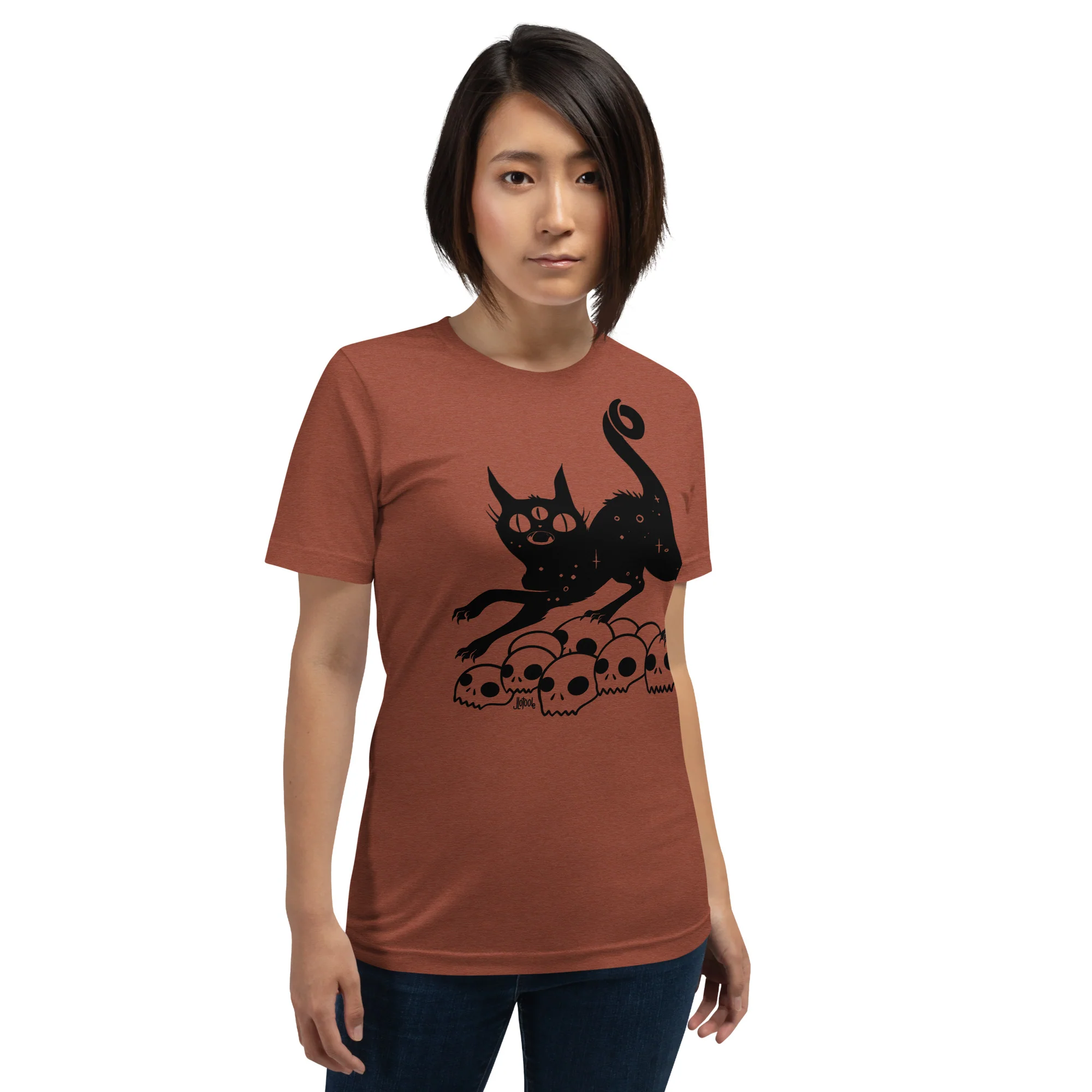 Cat On Skulls, Unisex T-Shirt - Image 5