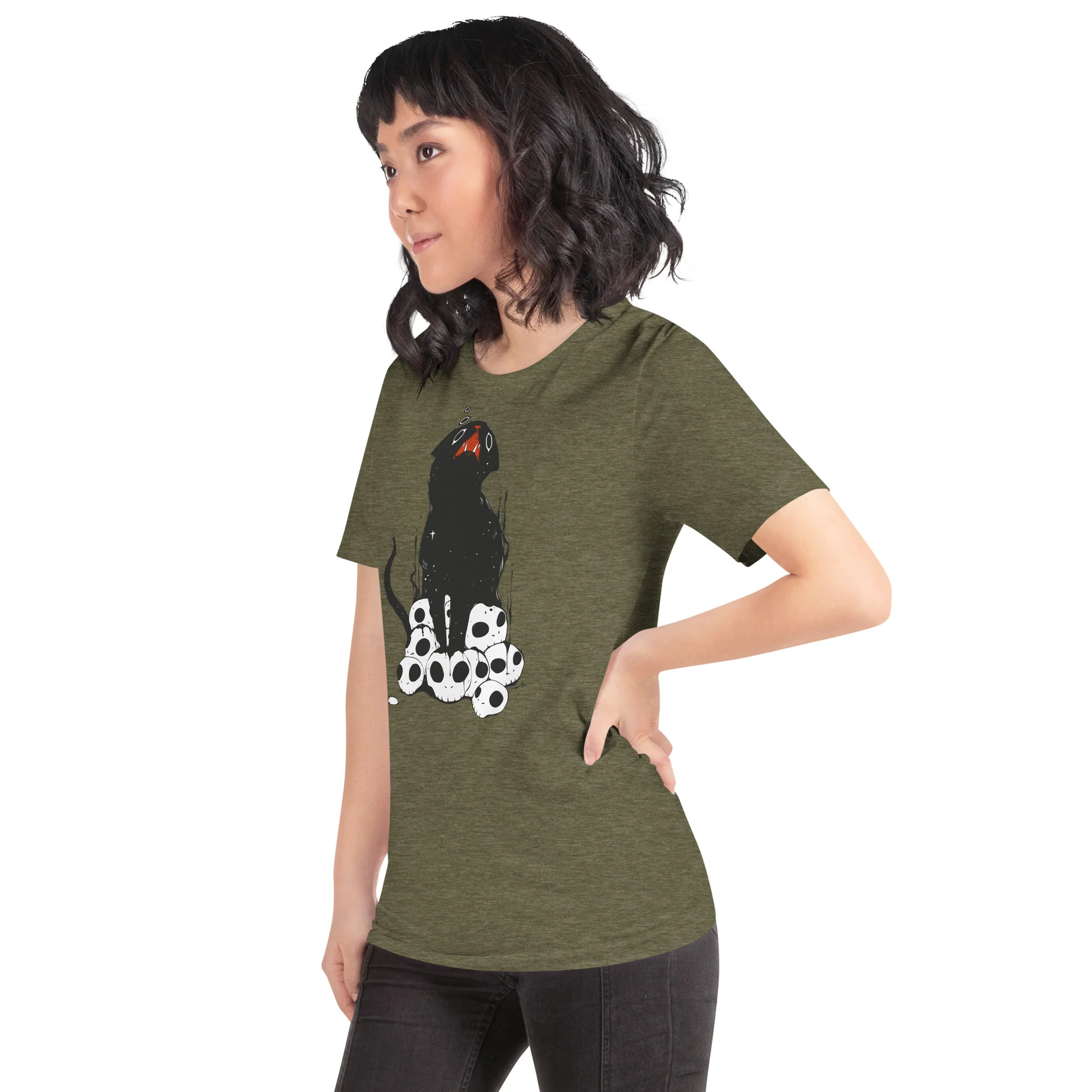 Cat On Skulls, Unisex T-Shirt - Image 3