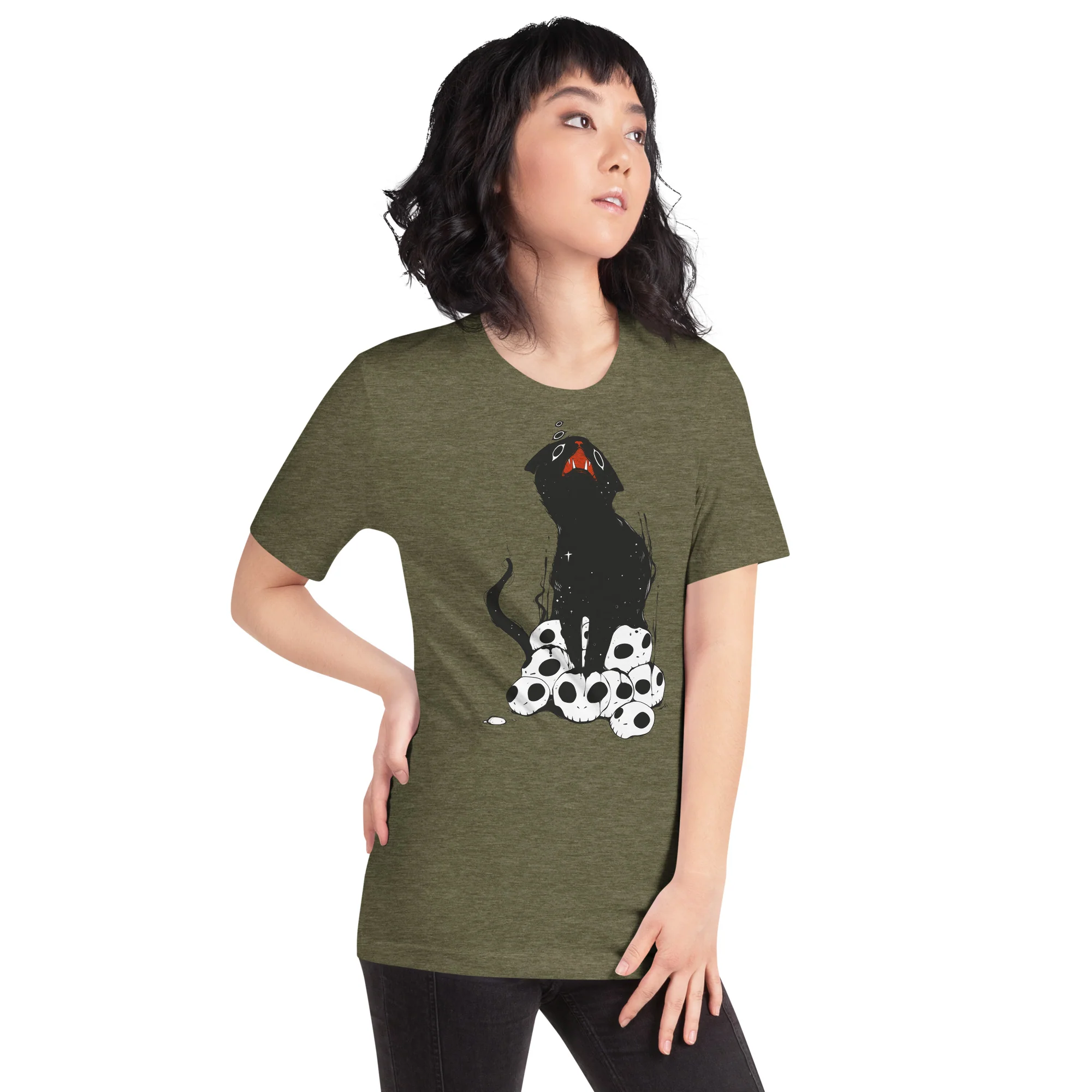 Cat On Skulls, Unisex T-Shirt - Image 4