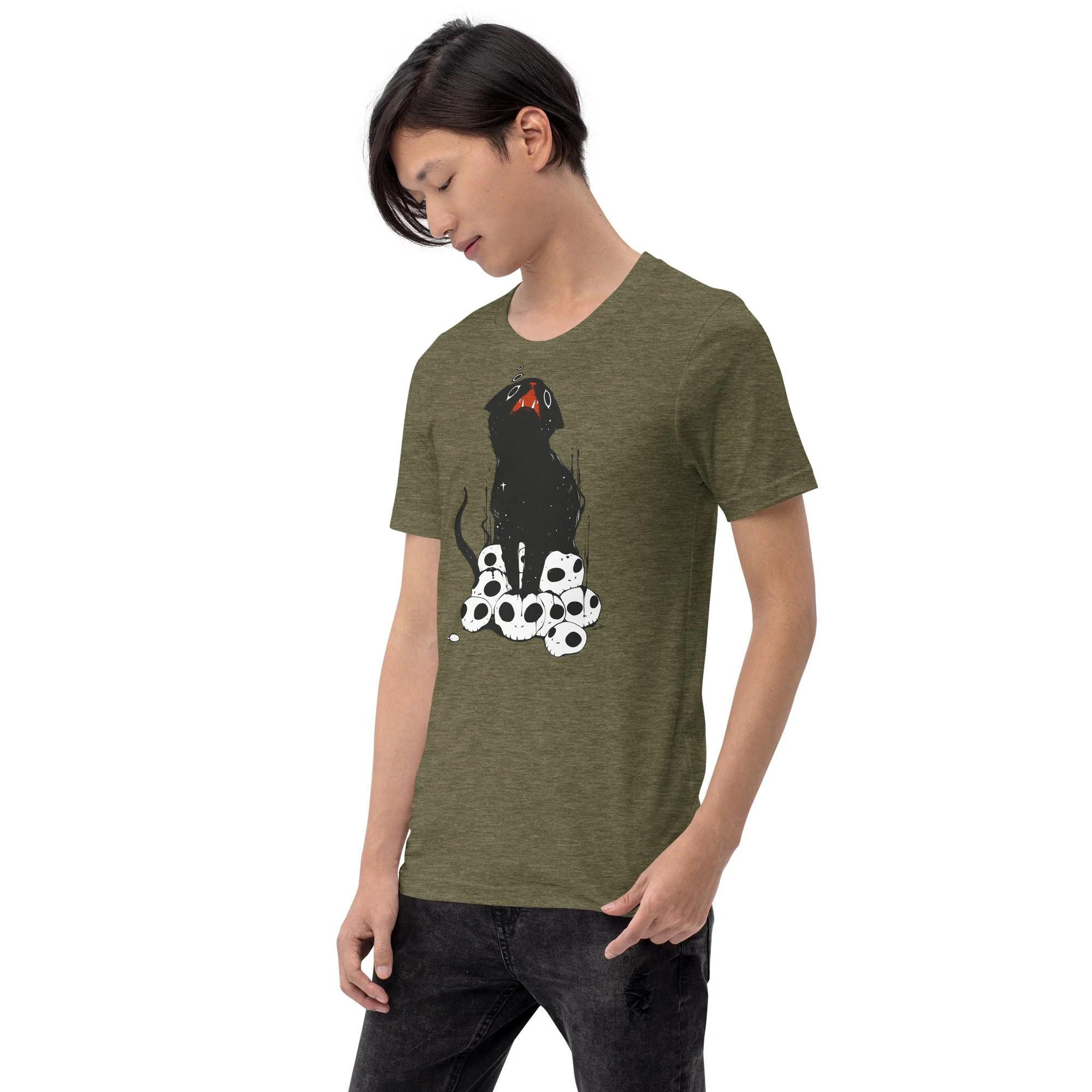 Cat On Skulls, Unisex T-Shirt - Image 9
