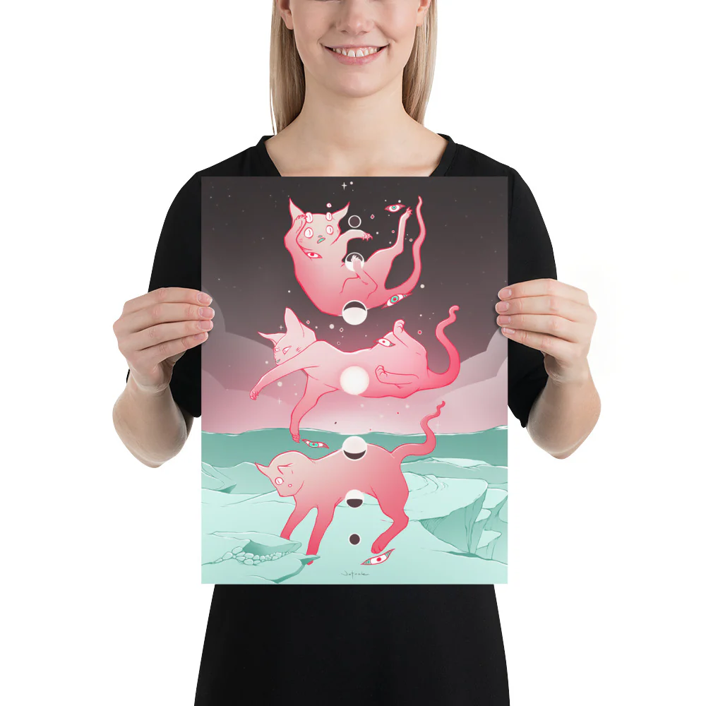 Cat Phases, Matte Art Print Poster - Image 2