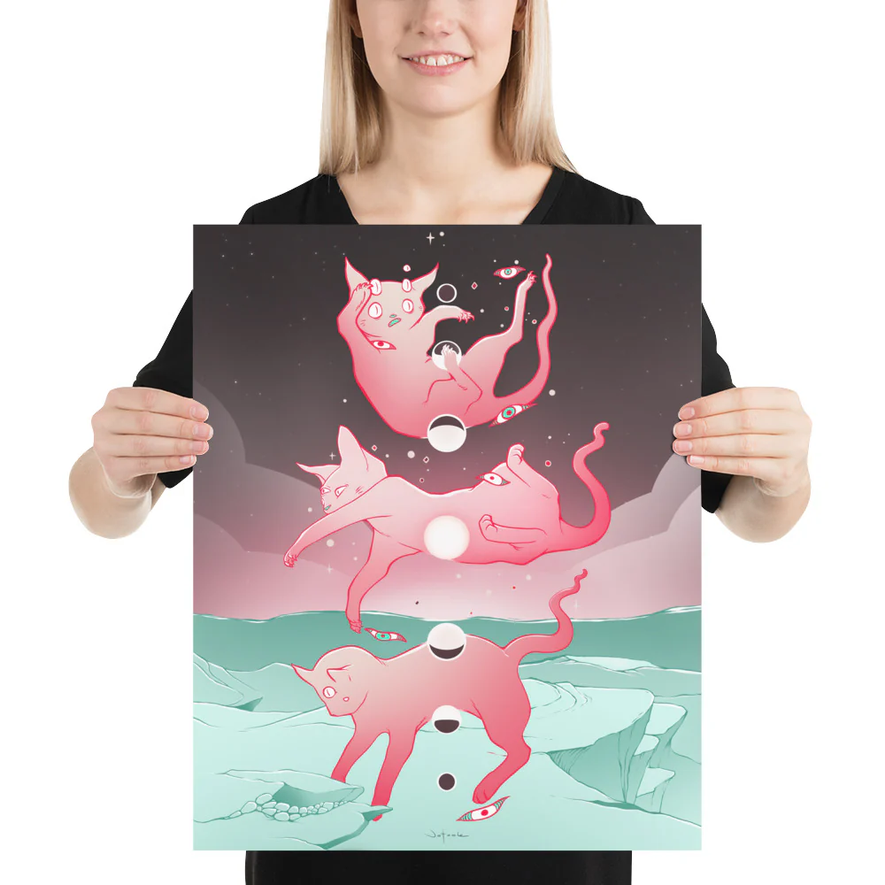 Cat Phases, Matte Art Print Poster - Image 3