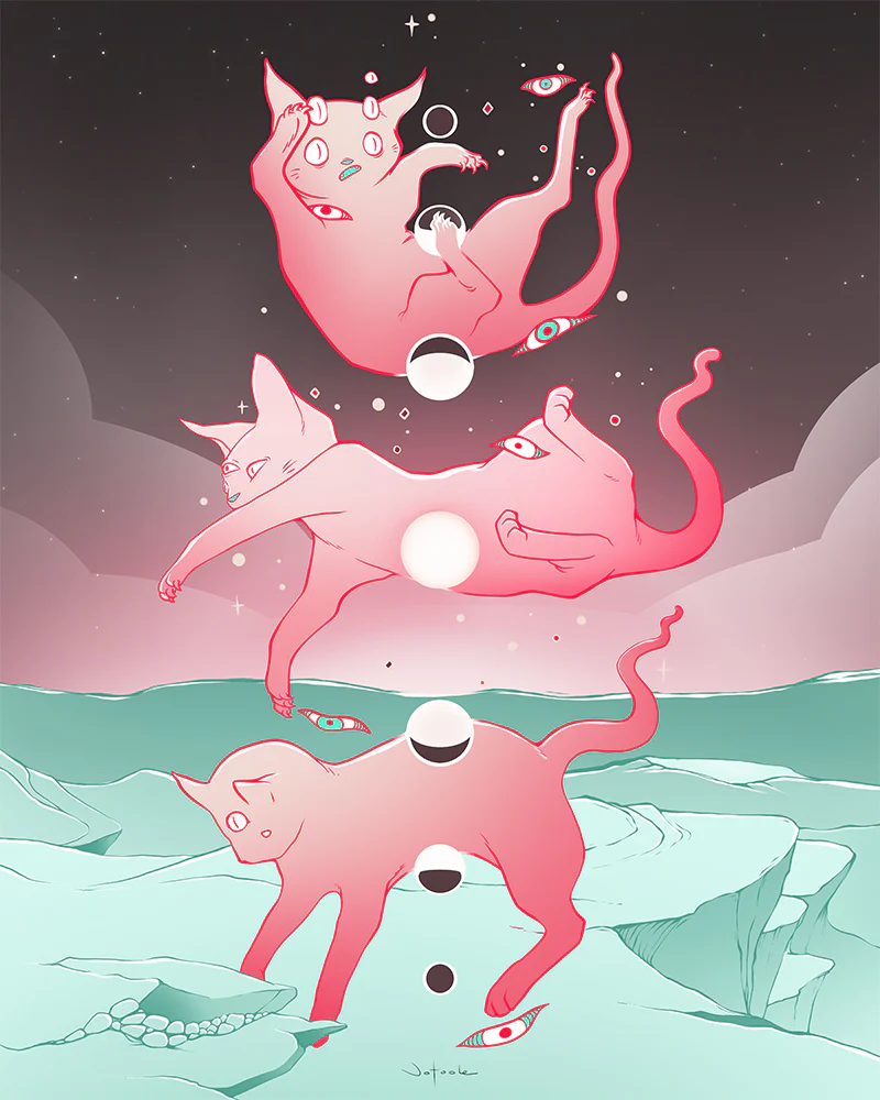 Cat Phases, Matte Art Print Poster - Image 5