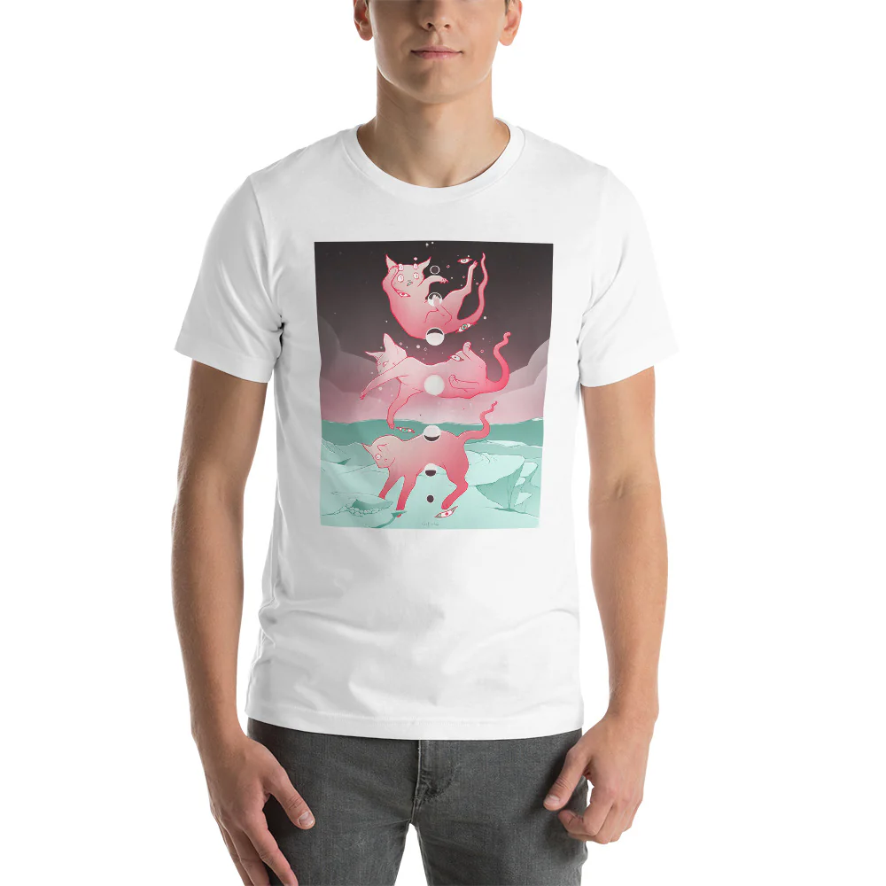 Cat Phases, Unisex T-Shirt, Black Or White - Image 2