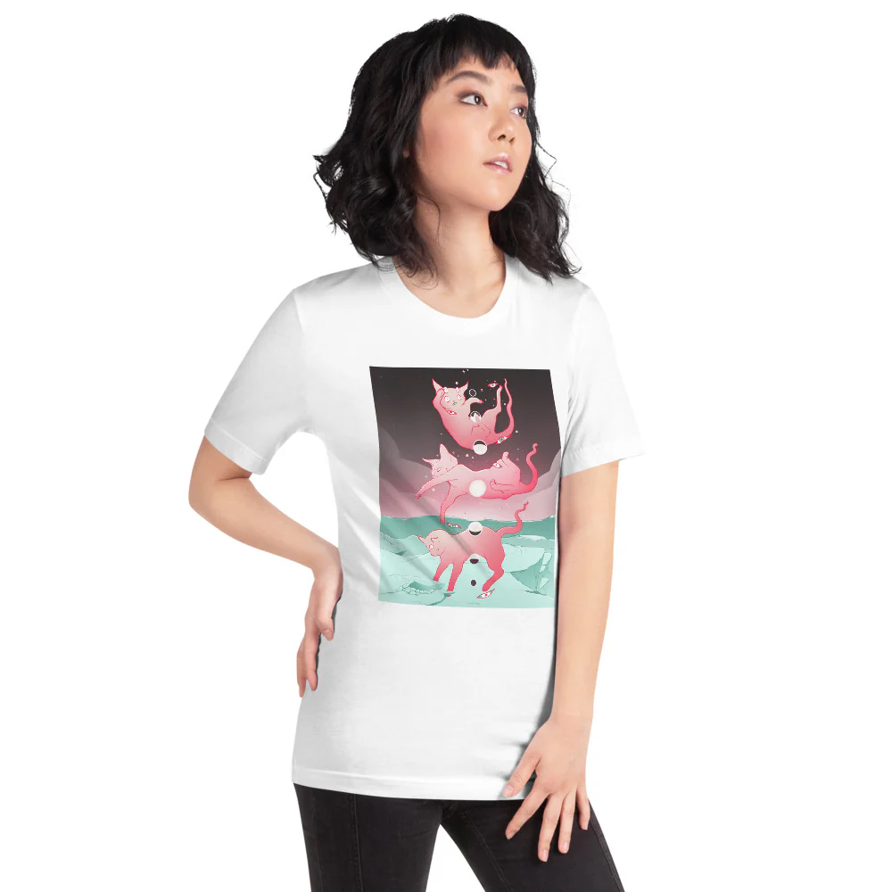 Cat Phases, Unisex T-Shirt, Black Or White - Image 7