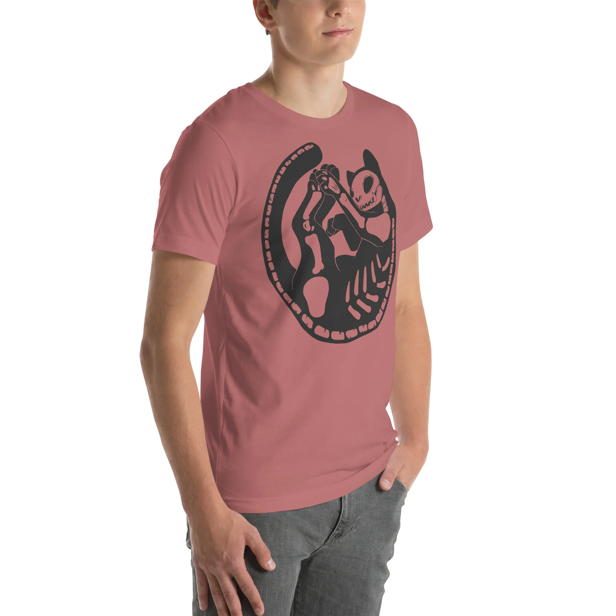 Cat Skeleton, Unisex T-Shirt - Image 3
