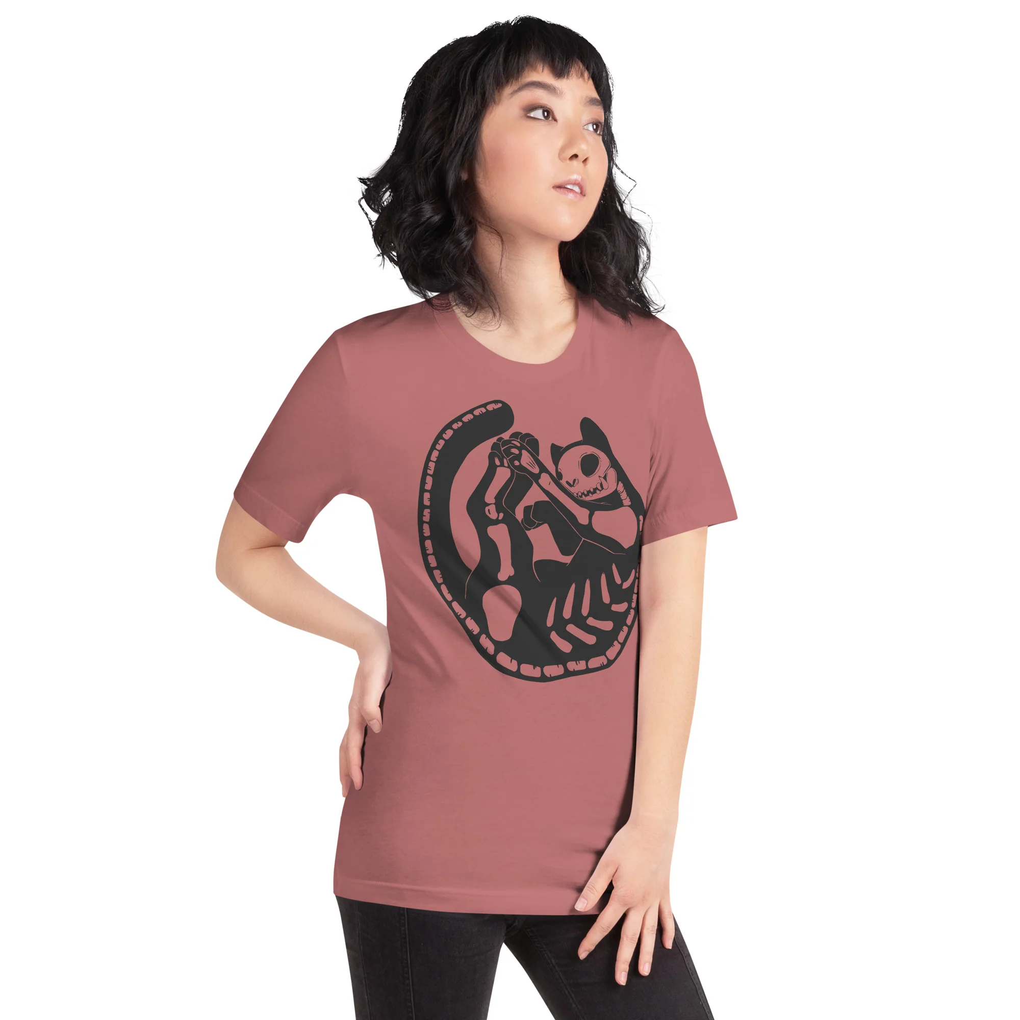 Cat Skeleton, Unisex T-Shirt - Image 6