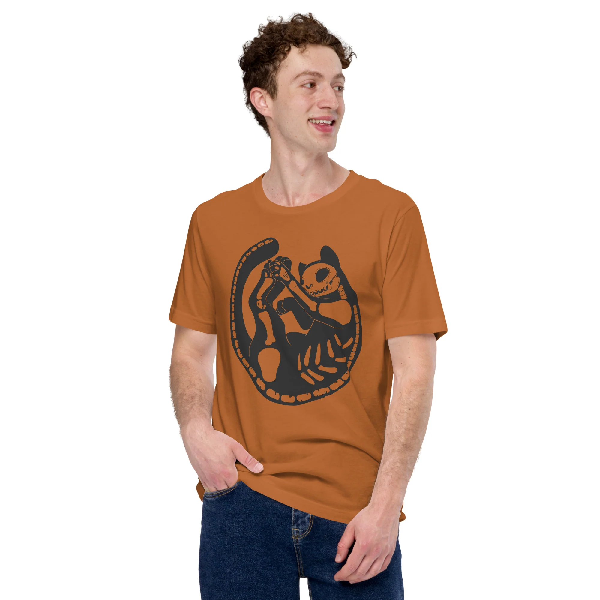 Cat Skeleton, Unisex T-Shirt - Image 2