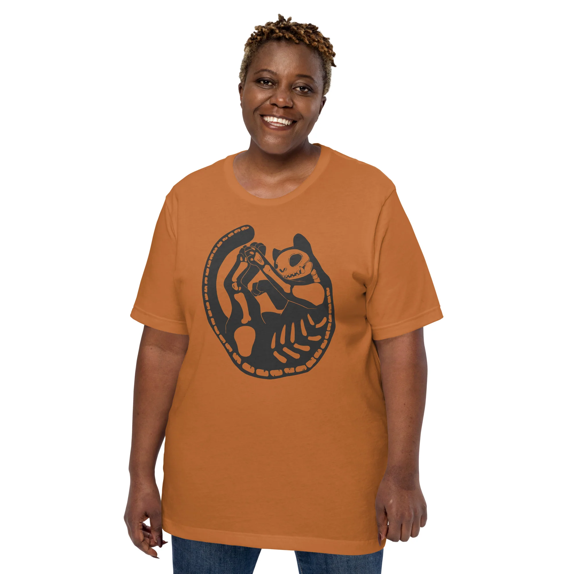 Cat Skeleton, Unisex T-Shirt - Image 3