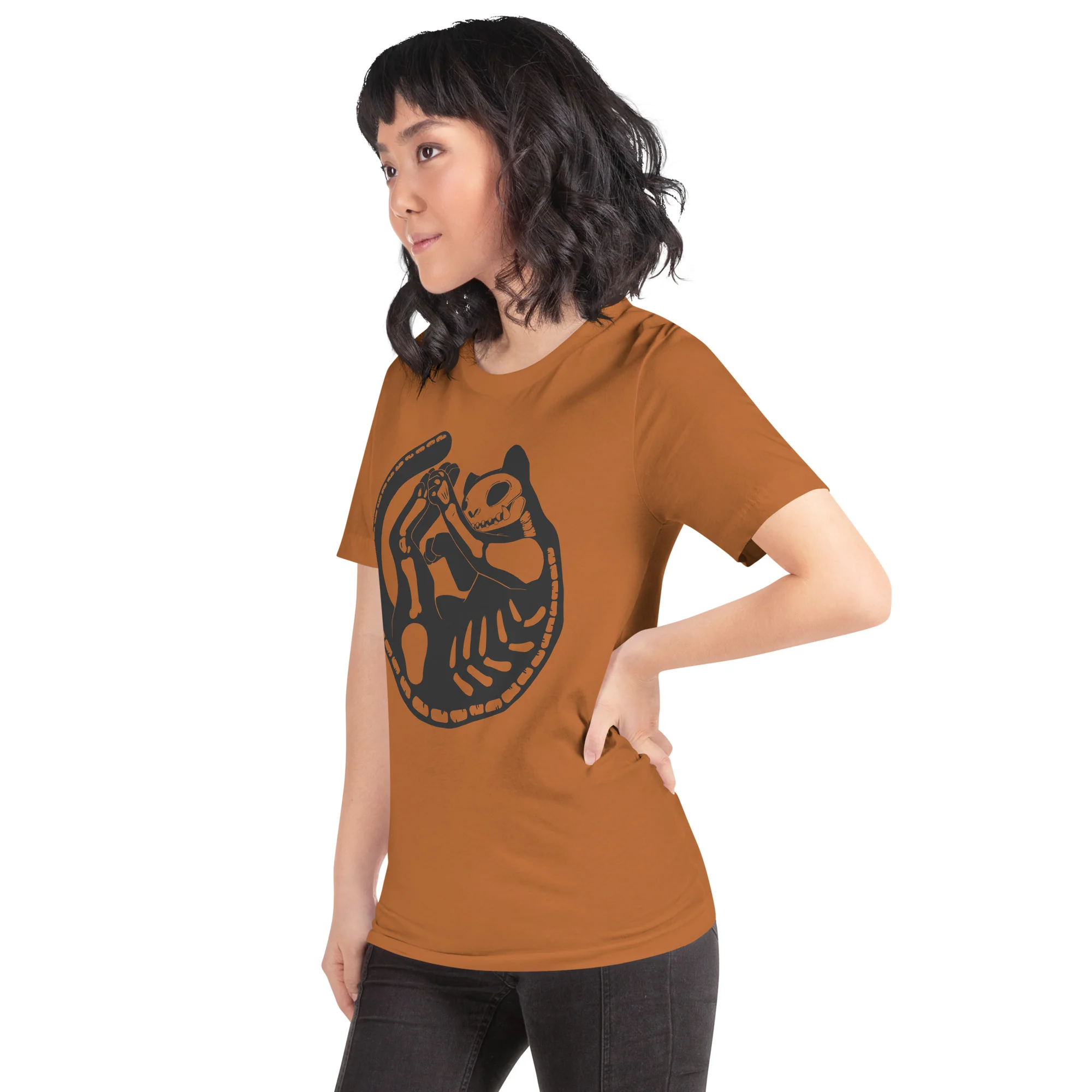 Cat Skeleton, Unisex T-Shirt - Image 4