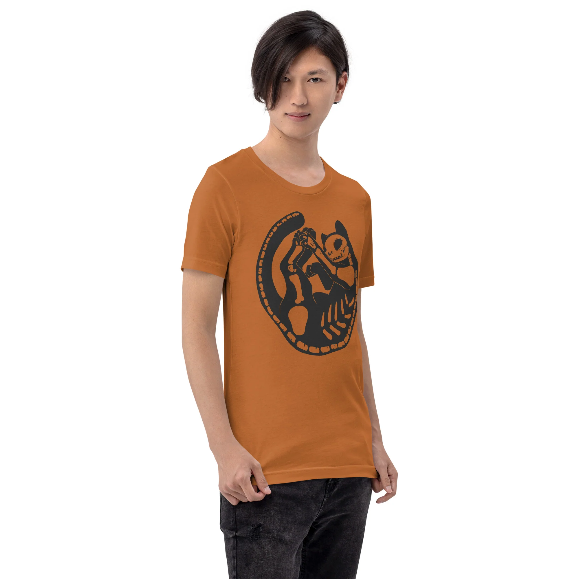 Cat Skeleton, Unisex T-Shirt - Image 7