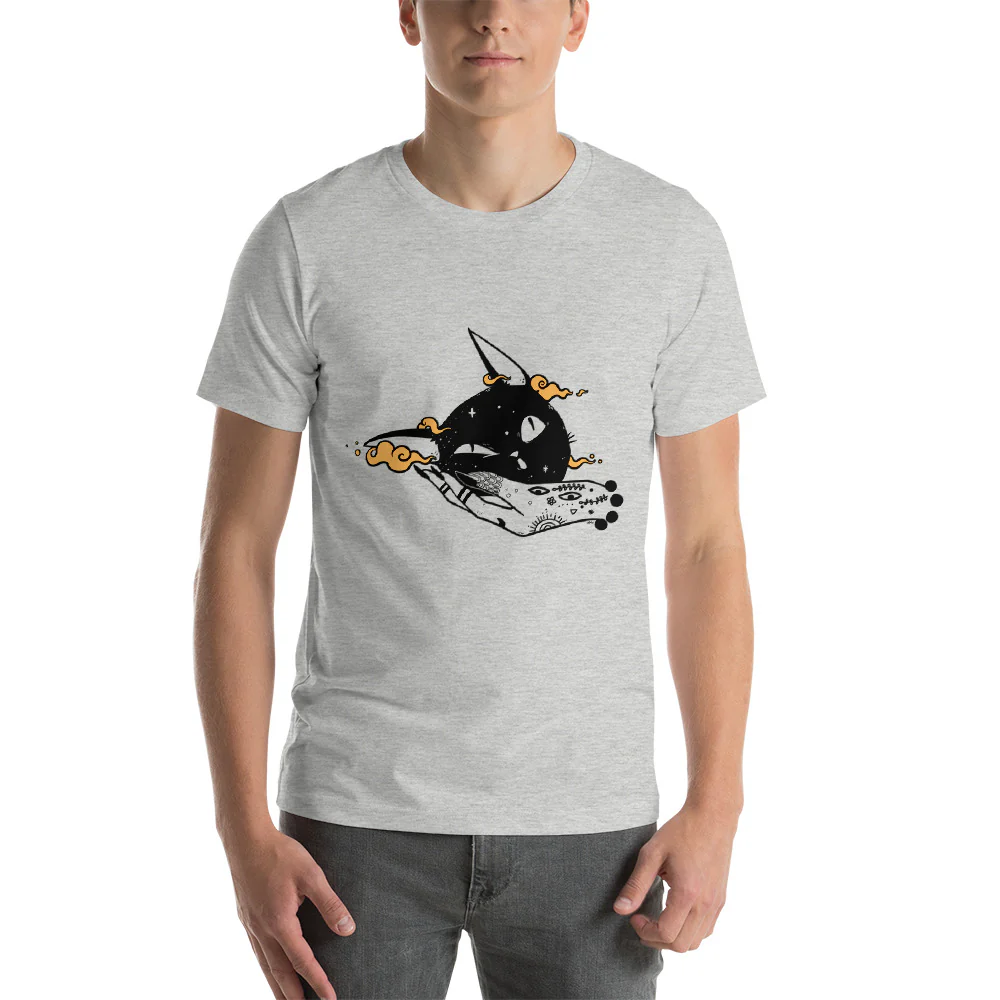 Squishy Cat Head, Unisex T-Shirt, Athletic Heather - Image 3
