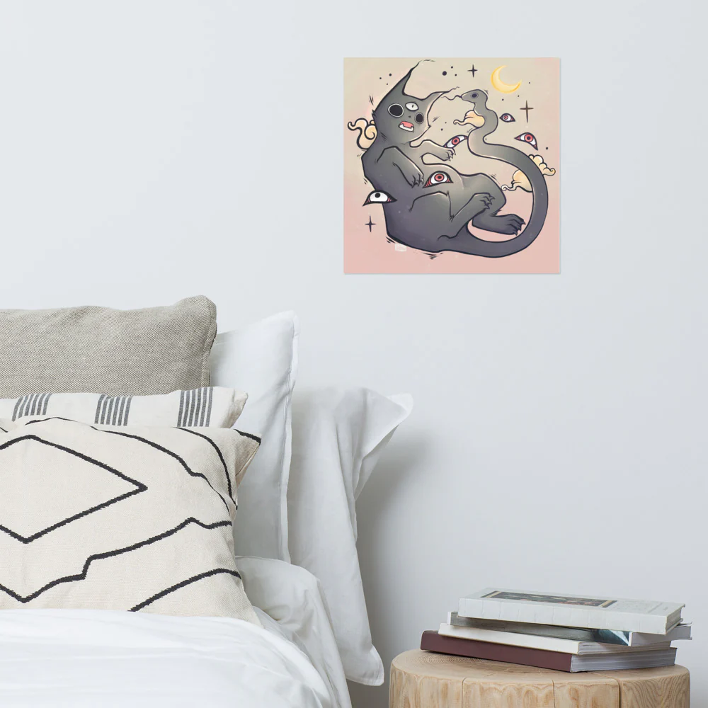 Cat With Snake Tail, Matte Art Print Poster - Image 21
