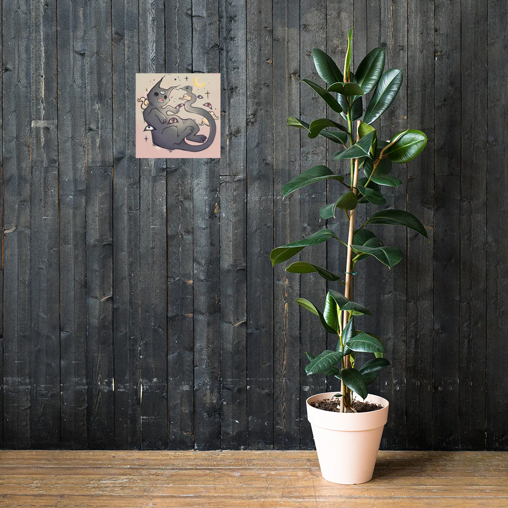 Cat With Snake Tail, Matte Art Print Poster - Image 7