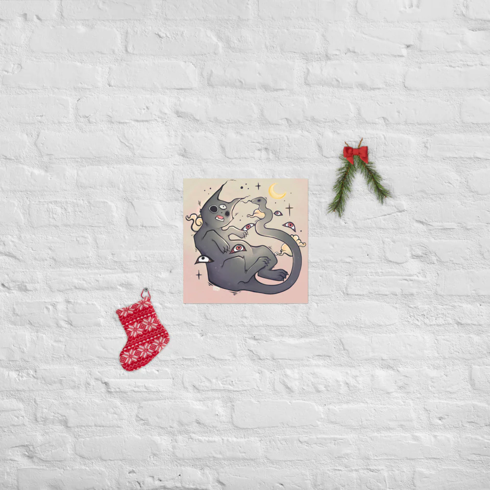 Cat With Snake Tail, Matte Art Print Poster - Image 9