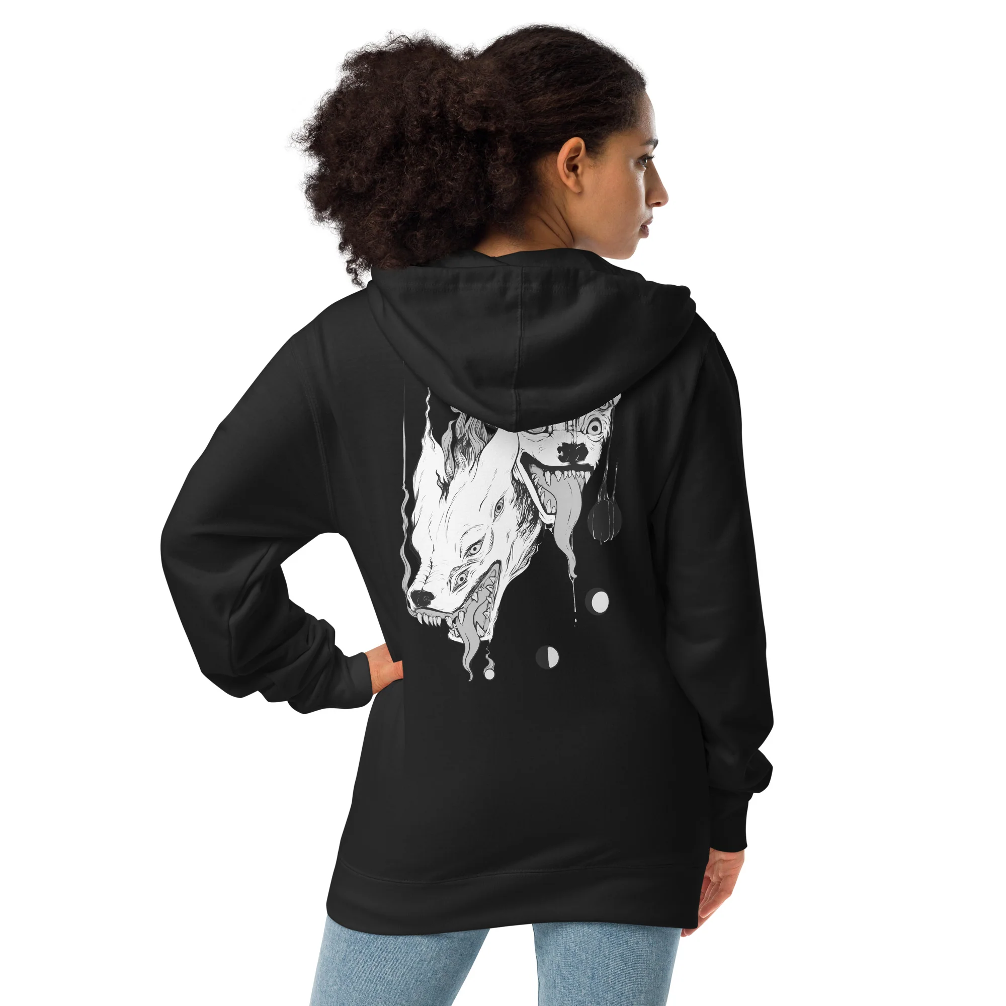 Hyenas, Unisex Fleece Zip-Up Hoodie - Image 4