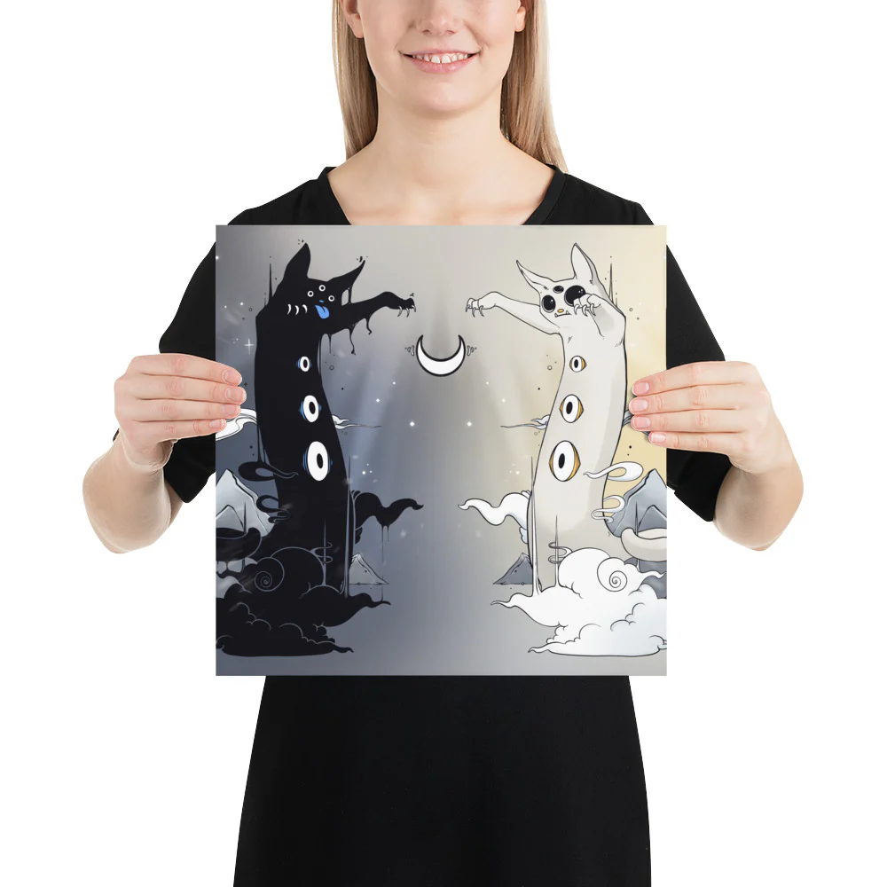 Cat Battle, Matte Art Print Poster - Image 4