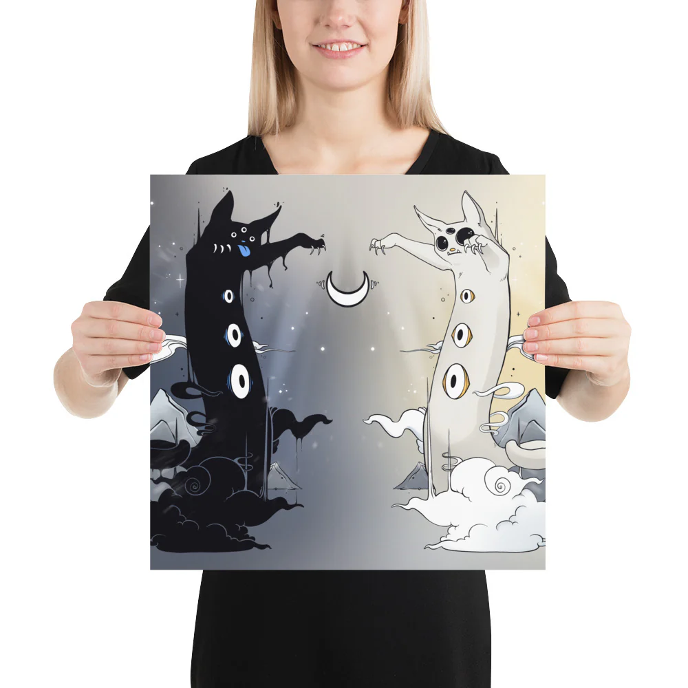 Cat Battle, Matte Art Print Poster - Image 5