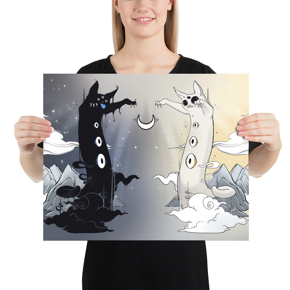 Cat Battle, Matte Art Print Poster - Image 6