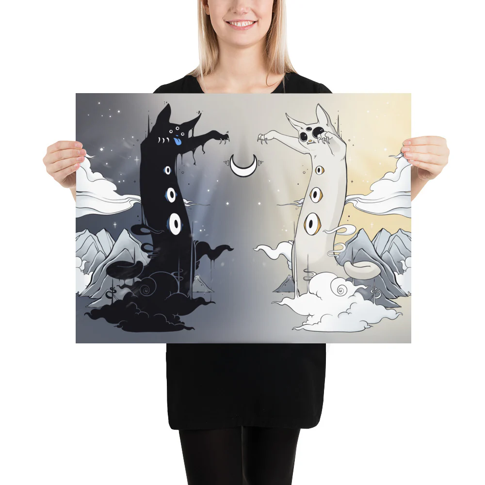 Cat Battle, Matte Art Print Poster - Image 7