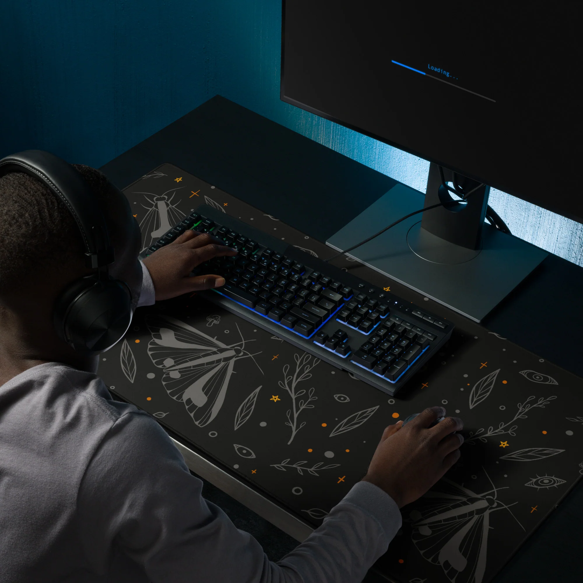 Clymene Moth, Dark, Gaming Mouse Pad - Image 10