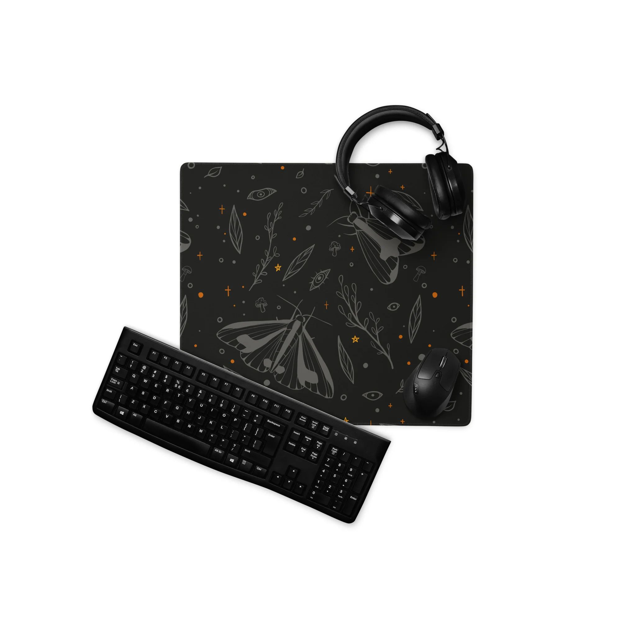 Clymene Moth, Dark, Gaming Mouse Pad - Image 3