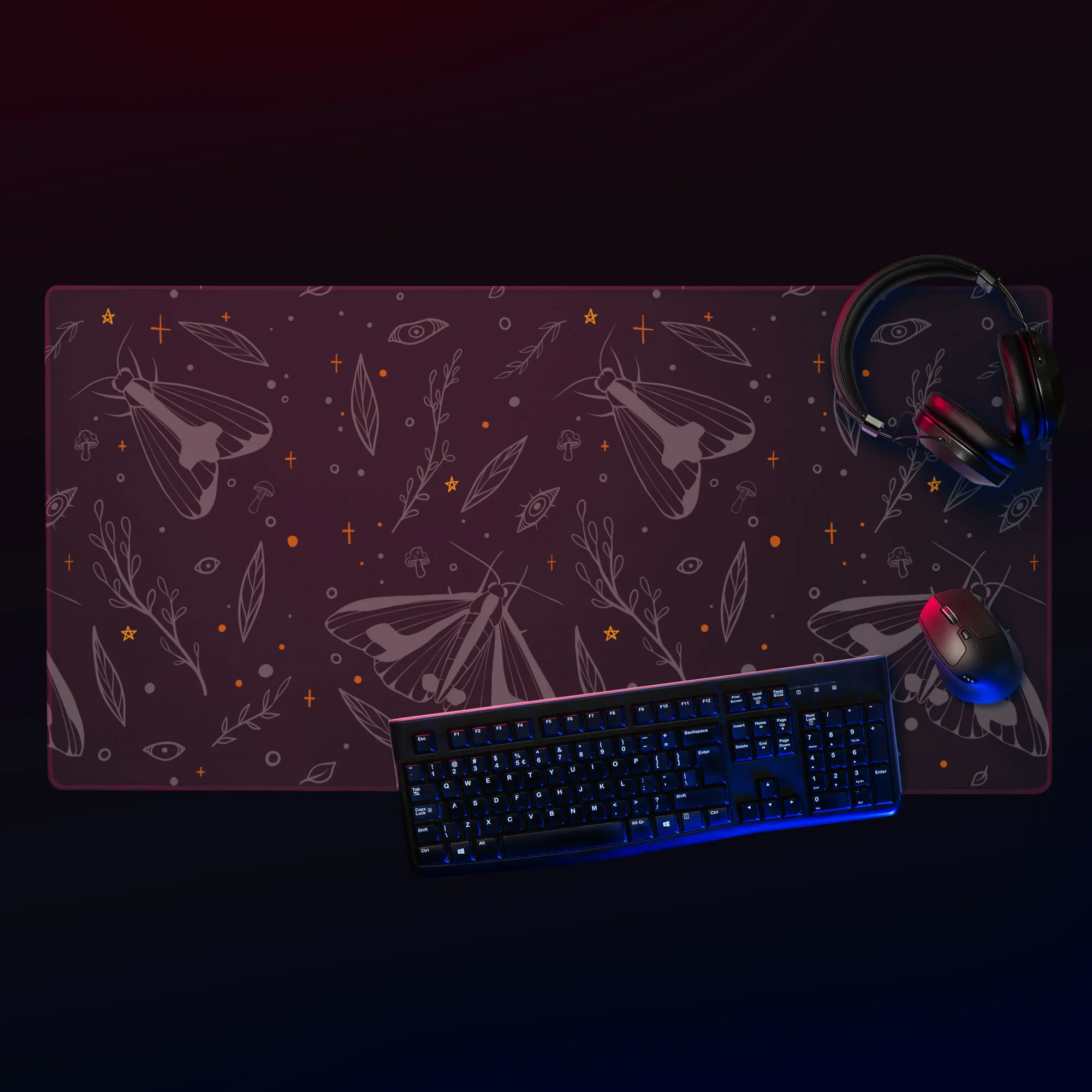 Clymene Moth, Dark, Gaming Mouse Pad - Image 8
