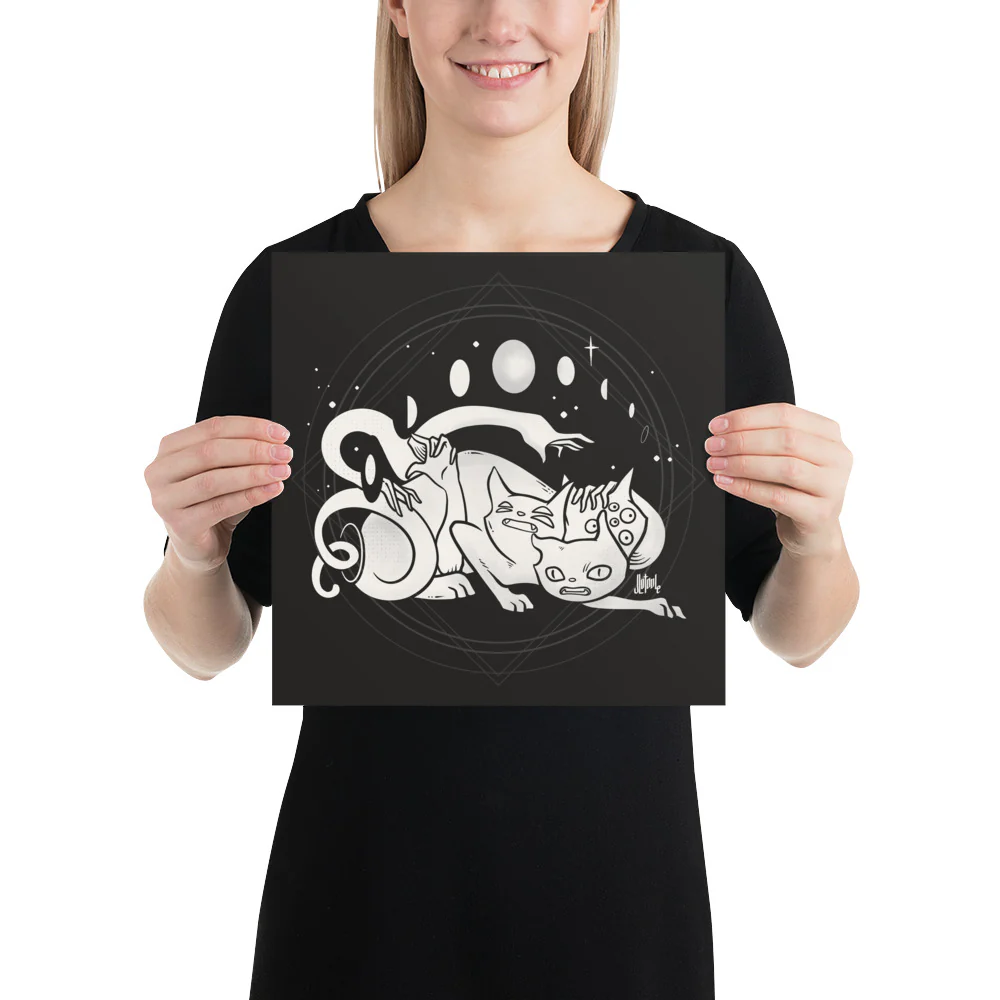 Crawling Cat, Matte Art Print Poster - Image 3