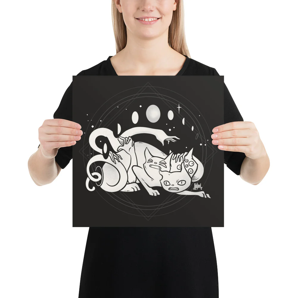 Crawling Cat, Matte Art Print Poster - Image 4